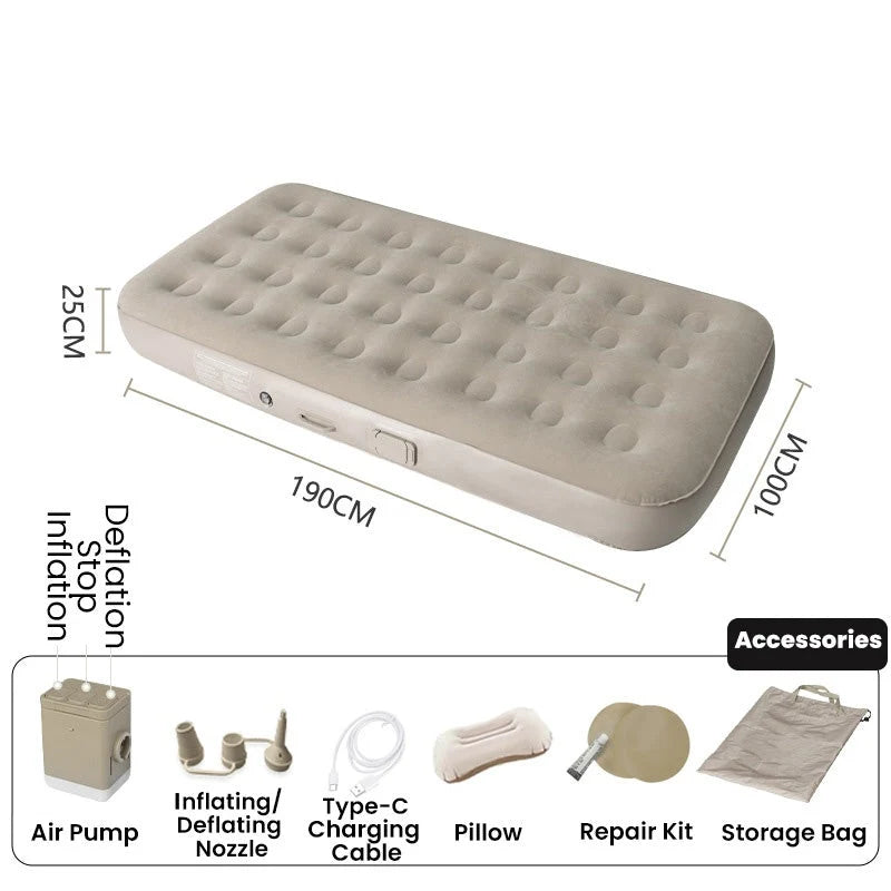 Air Mattress Built-In Battery Pump Honeycomb Support