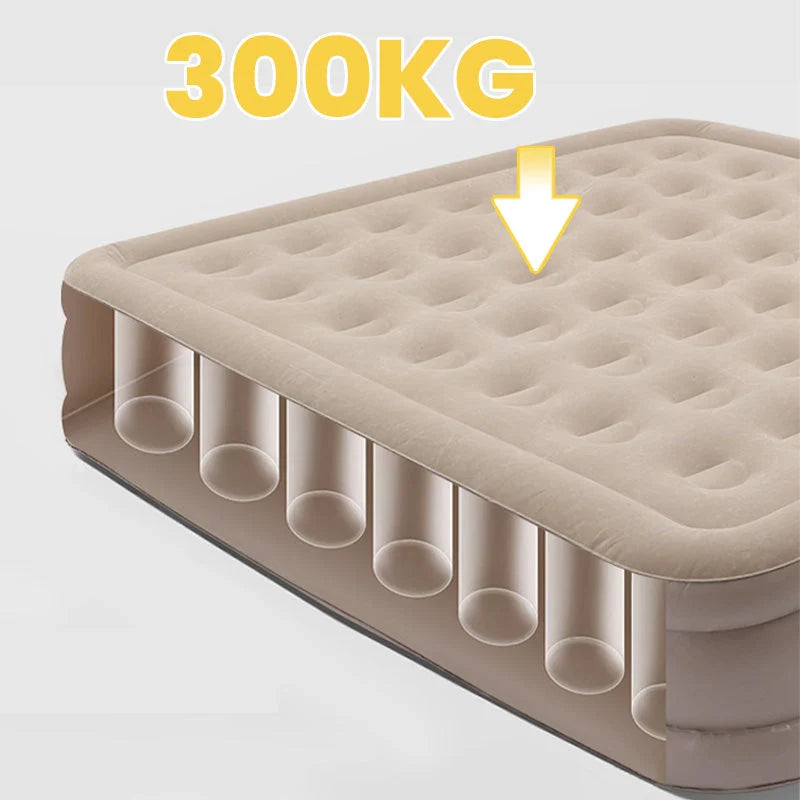 Air Mattress Built-In Battery Pump Honeycomb Support