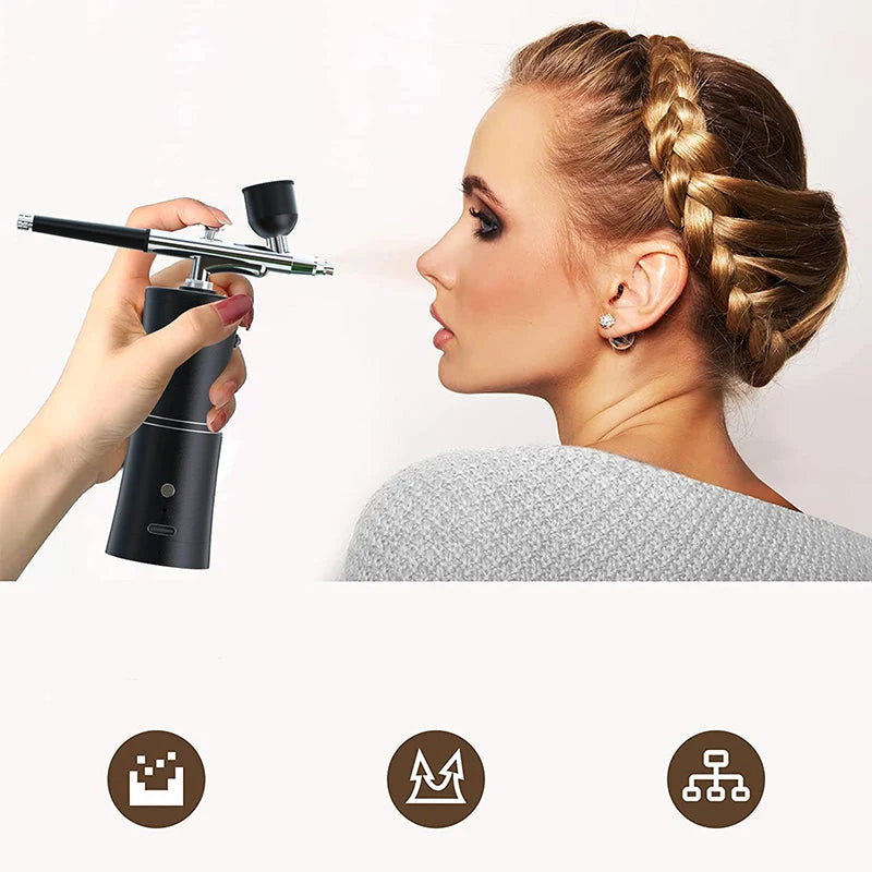 Airbrush Gun Cordless & Rechargeable Adjustable Pressure Precision Nozzle