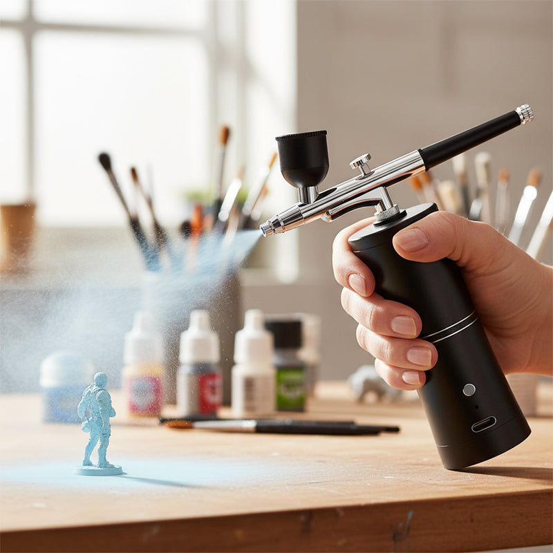 Airbrush Gun Rechargeable Cordless 3 Interchangeable Nozzles