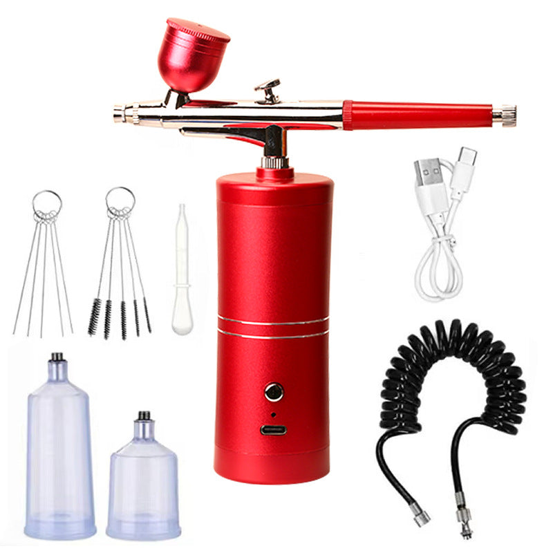 Airbrush Gun Rechargeable Cordless 3 Interchangeable Nozzles