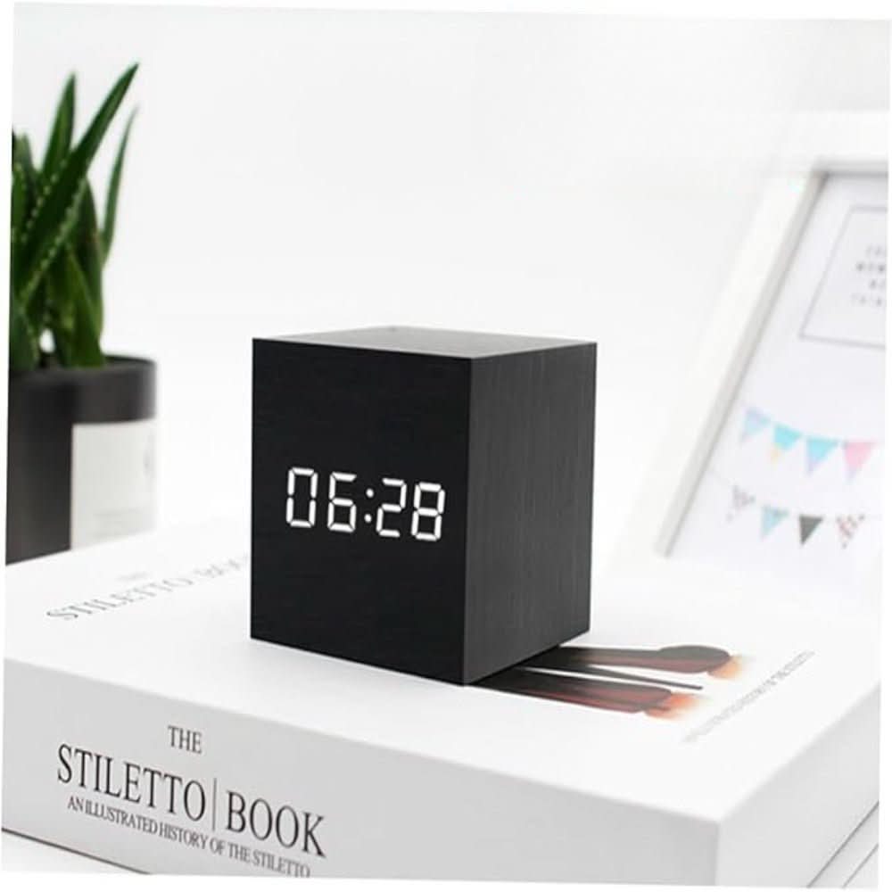 Alarm Clock LED Cube Time Date & Temperature