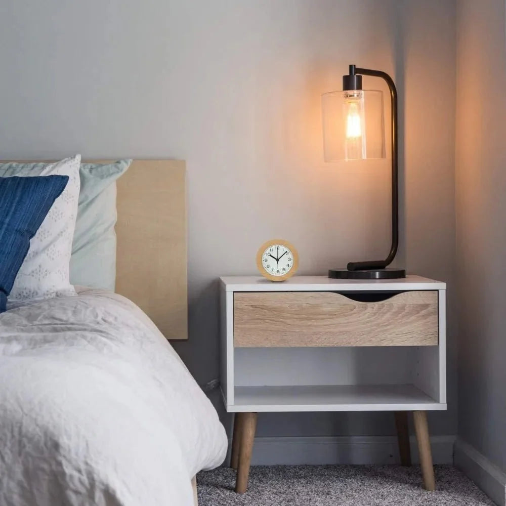 Alarm Clock Silent Movement Beech Wood Compact
