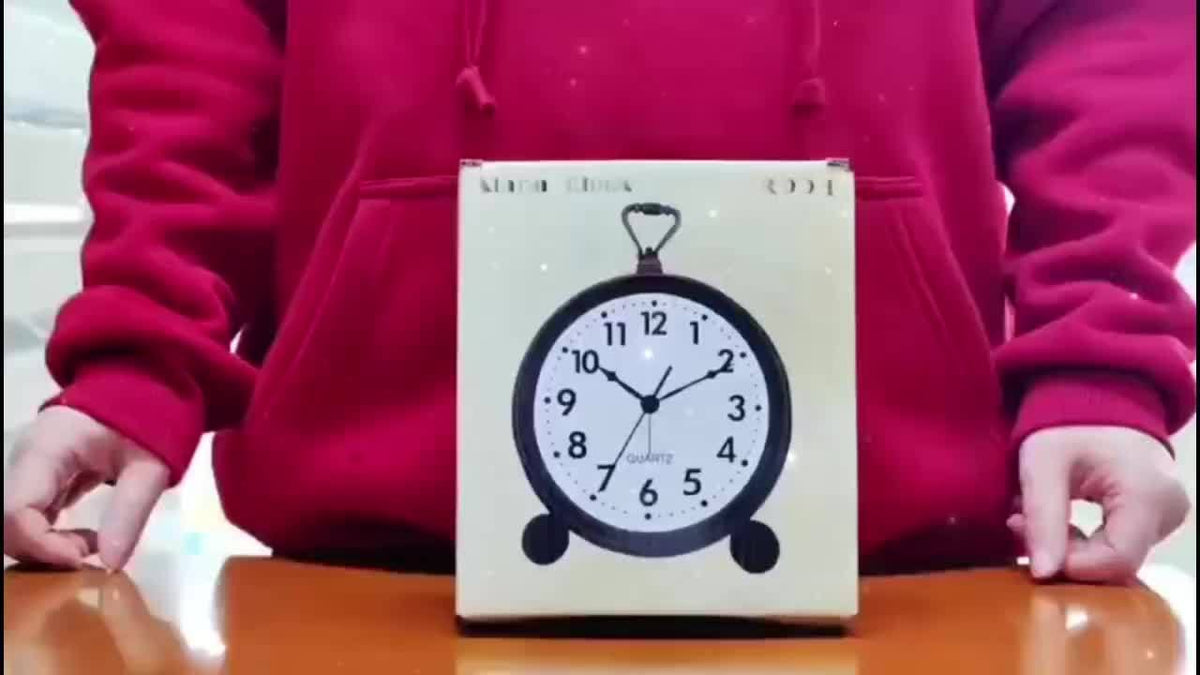 Alarm Clock Silent Quartz Metal Copper Accents