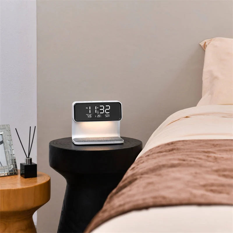 Alarm Clock Wireless Charger & Dimmable Night Light