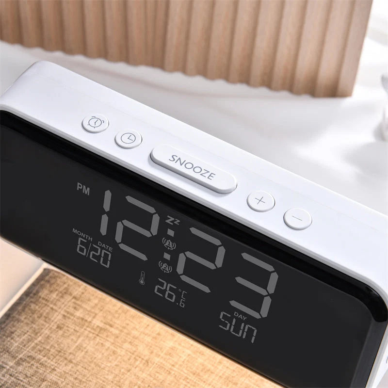 Alarm Clock Wireless Charger & Dimmable Night Light