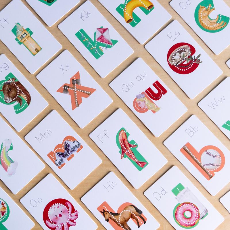 Alphabet Flashcards Lowercase Picture Mnemonics Magnetic Box