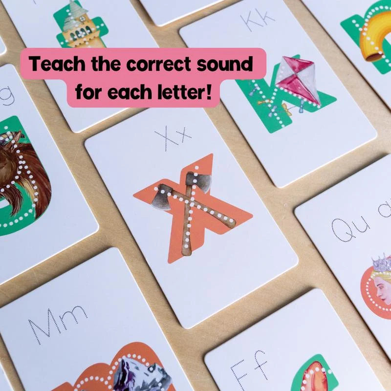 Alphabet Flashcards Lowercase Picture Mnemonics Magnetic Box