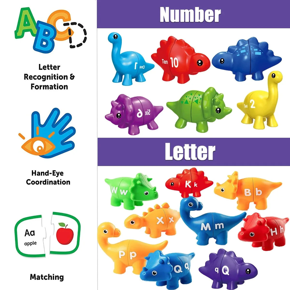 Alphabet- und Zahlenpuzzle-Set mit 10 oder 13 Teilen