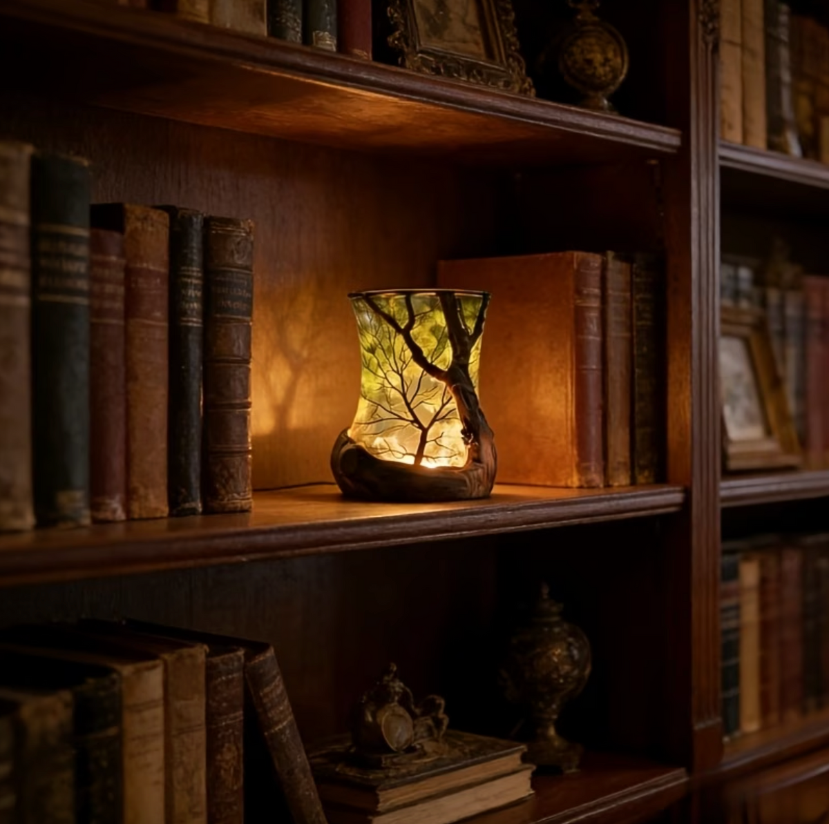 Ambient Night Light Forest Shadow Projection Warm LED & Battery-Powered