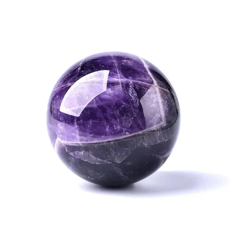 Amethyst Sphere Hand-Polished With Wooden Stand & Gift Box