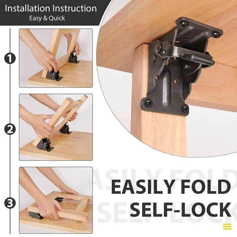 Angle Bracket Heavy-Duty Foldable Self-Locking 225 kg Set of 2