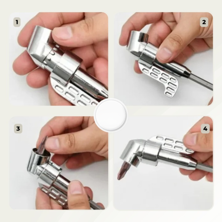 Angle Drill Attachment 105° 1/4-Inch Hex Magnetic Bit Holder