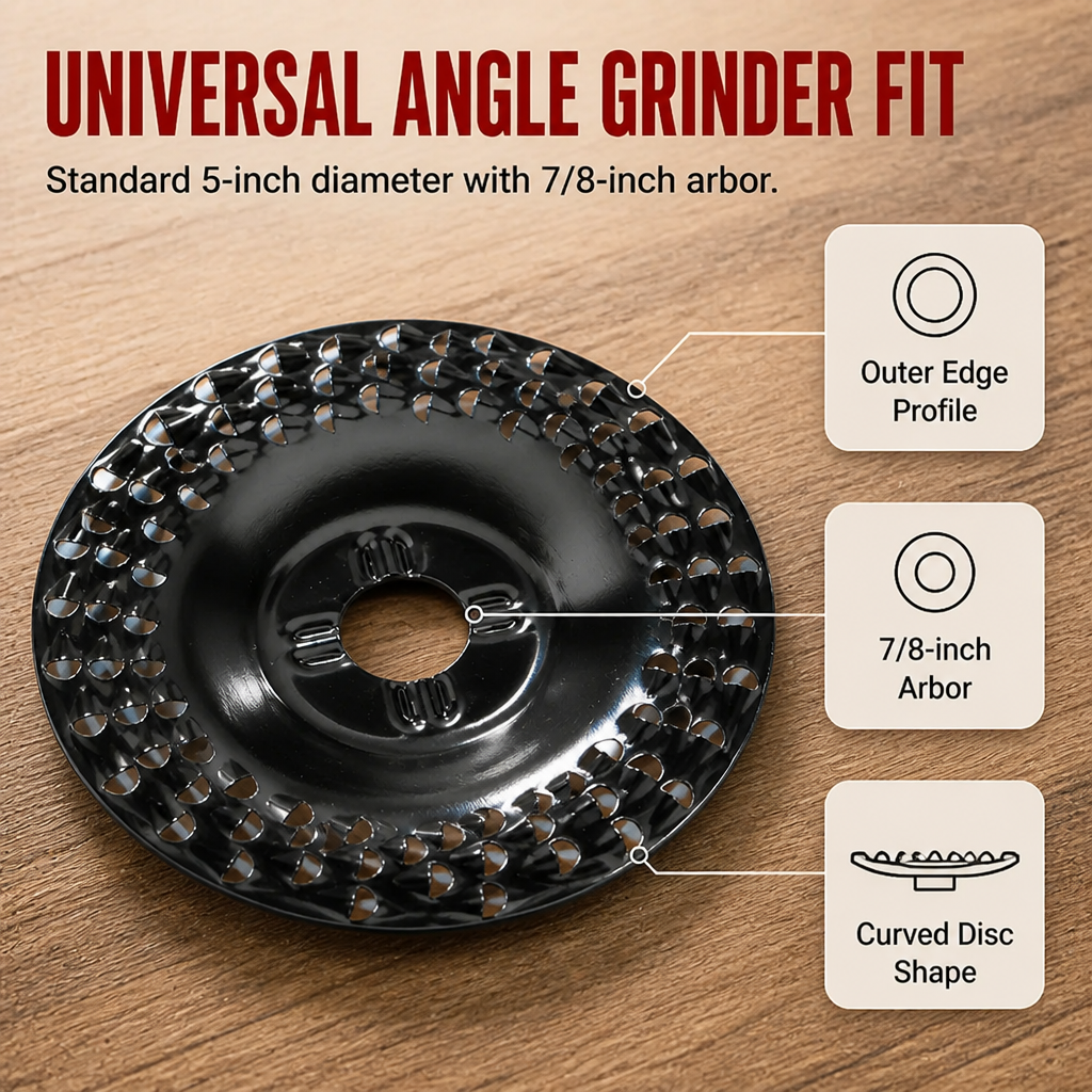 Angle Grinder Disc Curved Dome Anti-Clog Carbon Steel