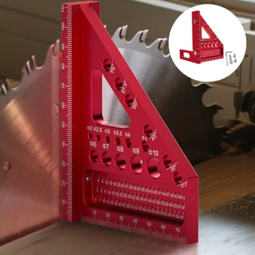 Angle Ruler Anodized Aluminum Multi-Angle & Drilling Template