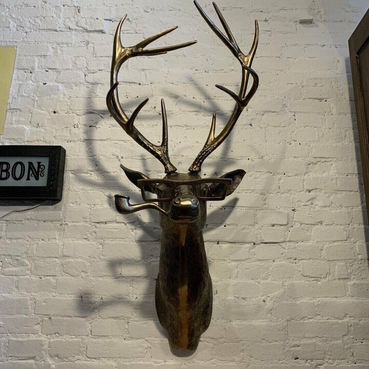 Animal Head Wall Decor Hand-Painted Resin UV-Resistant
