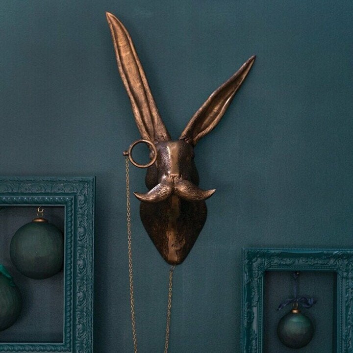 Animal Head Wall Decor Hand-Painted Resin UV-Resistant