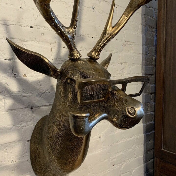 Animal Head Wall Decor Hand-Painted Resin UV-Resistant