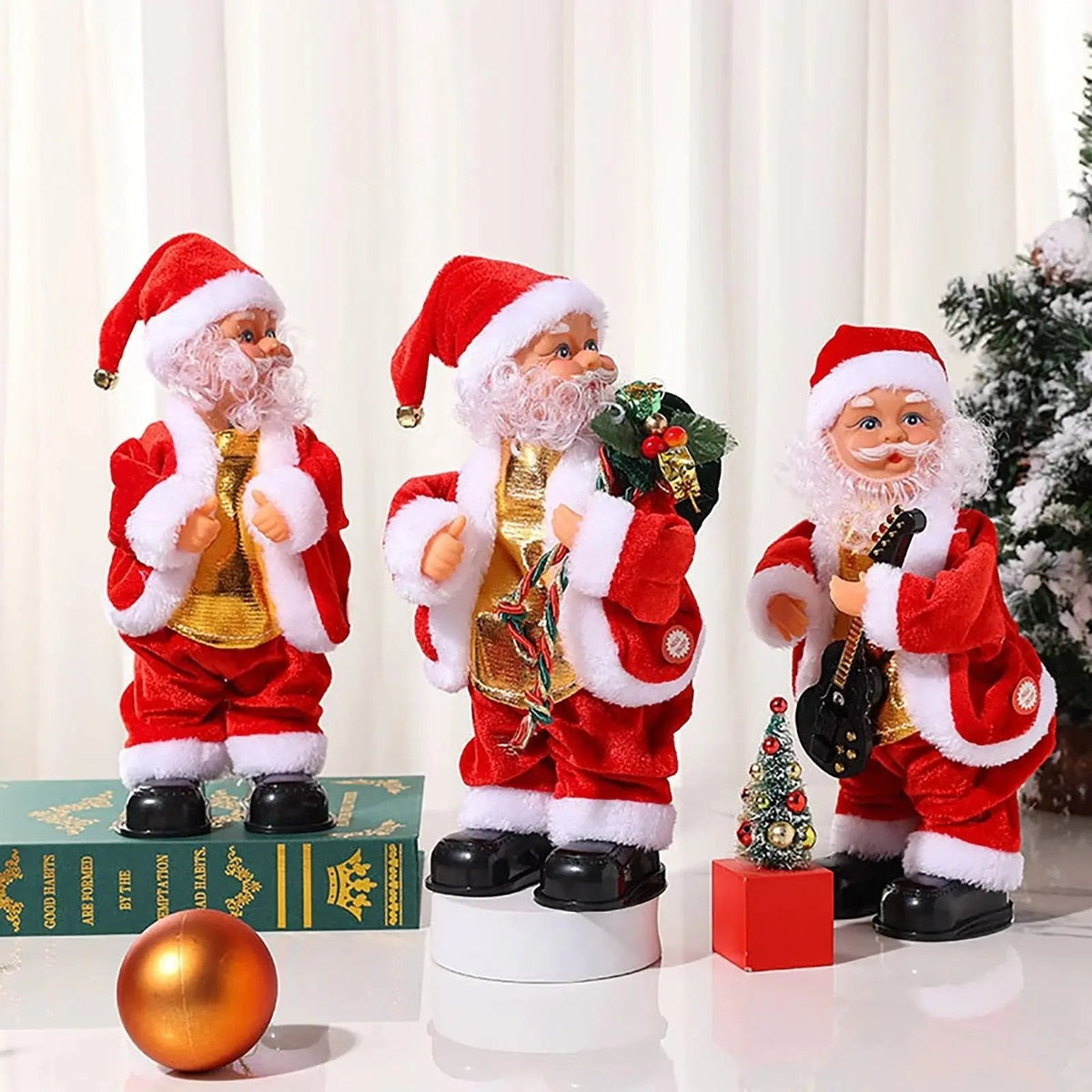 Animated Santa Gnome Musical Battery-Operated Plush Finish