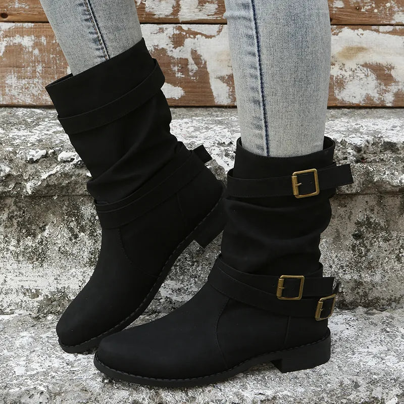 Ankle Boots Round Toe Canvas & EVA