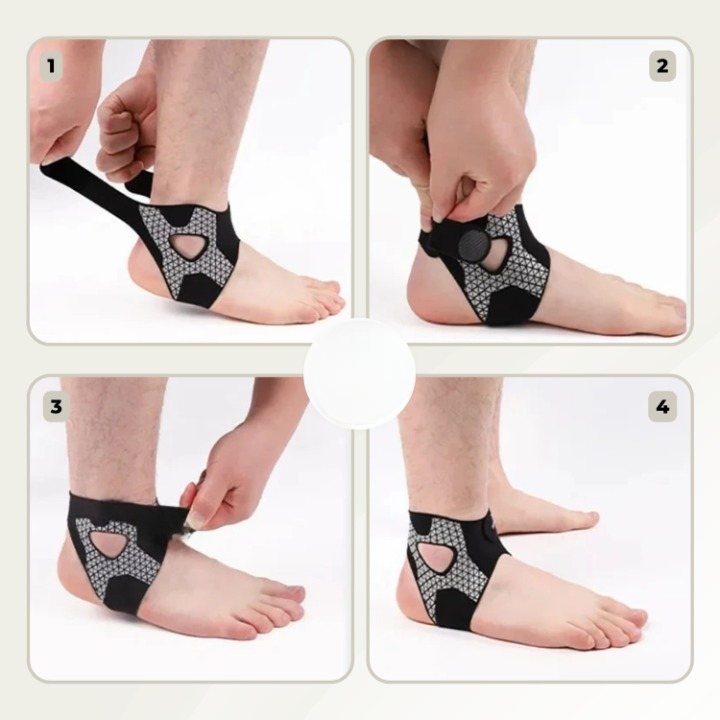 Ankle Brace Tech-Flex Reinforced U-Shaped Compression Adjustable Velcro