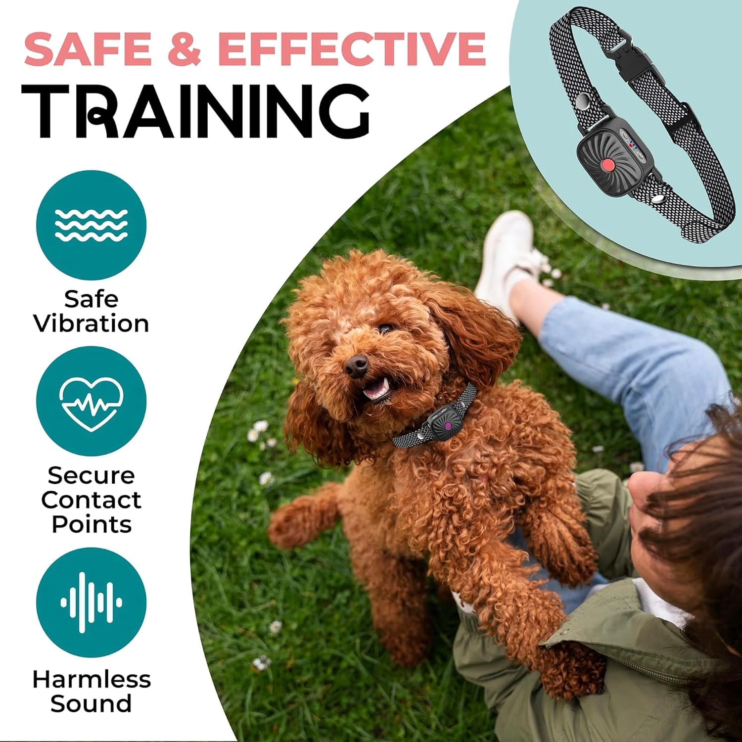 Anti-Bark Collar Small Dogs Sound & Vibration Intelligent Detection