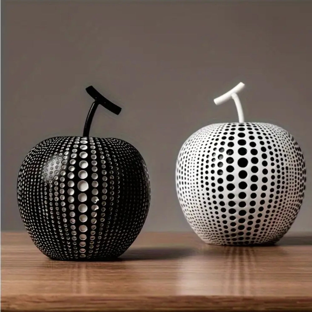 Apple Sculpture Resin Perforated Dot Pattern
