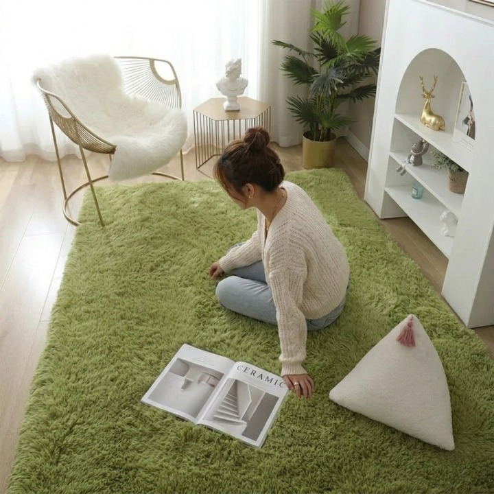 Area Rug Soft High-Pile Non-Slip Backing