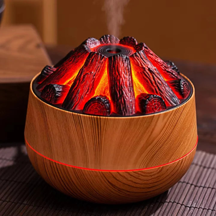 Aroma Diffuser Wood Finish Flame-Like LED Fine Mist USB