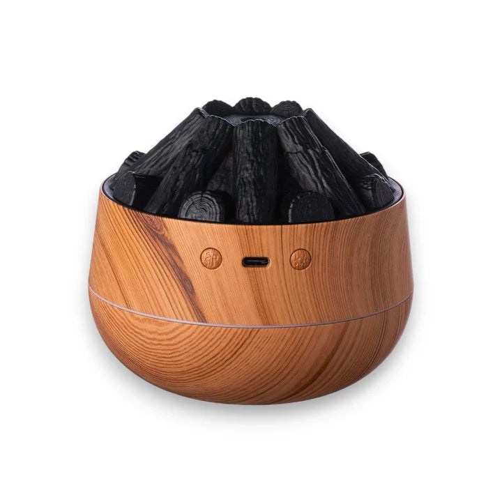 Aroma Diffuser Wood Finish Flame-Like LED Fine Mist USB