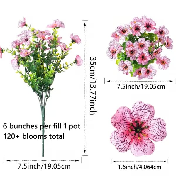 Artificial Flowers UV-Resistant Maintenance-Free Indoor & Outdoor