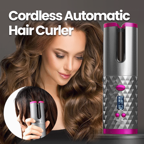 Automatic Curling Iron Cordless Ceramic Fast Heating 50-Min Battery