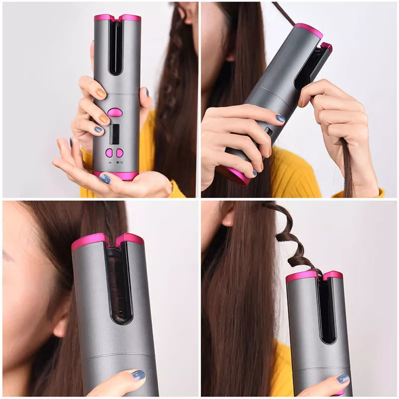 Automatic Curling Iron Cordless Ceramic Fast Heating 50-Min Battery