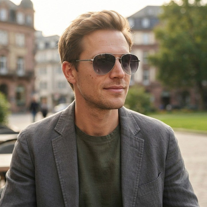 Aviator Sunglasses Gradient Resin Lenses & UV400 Protection