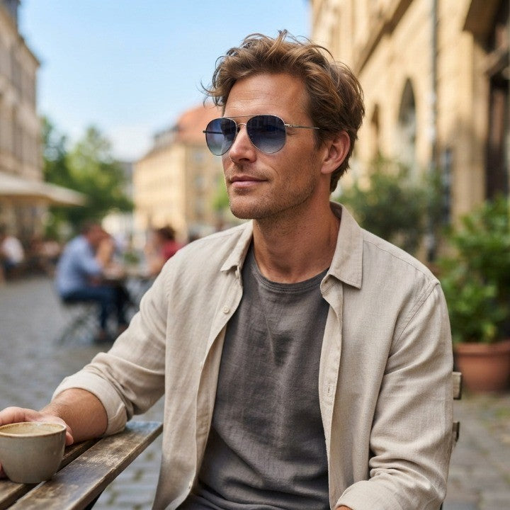 Aviator Sunglasses Gradient Resin Lenses & UV400 Protection