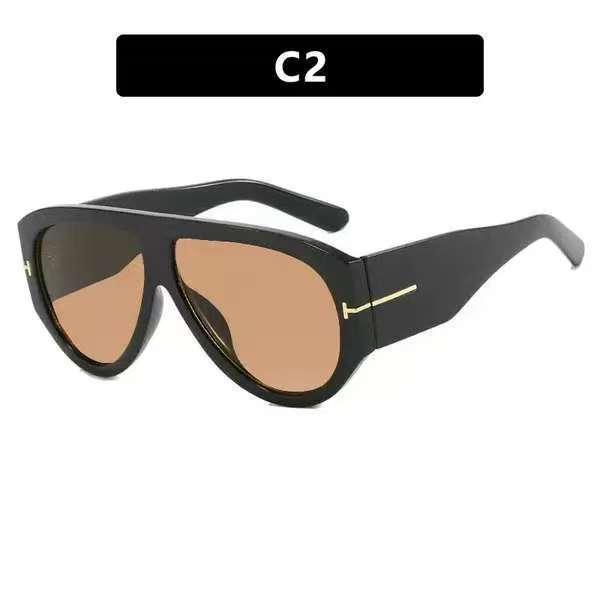 Aviator Sunglasses Oversized UV400 Metal-Detail Frame