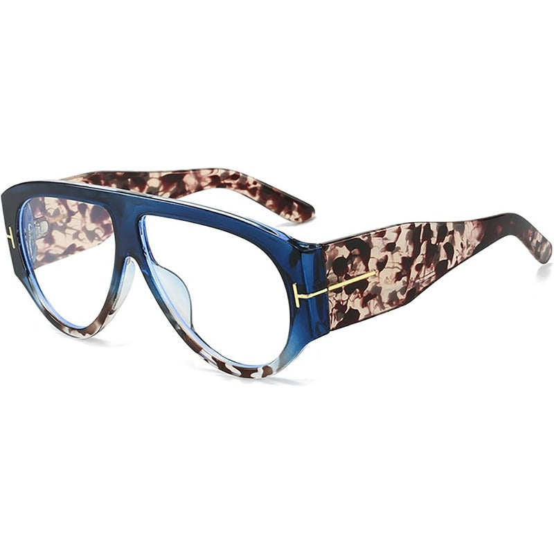 Aviator Sunglasses Oversized UV400 Metal-Detail Frame