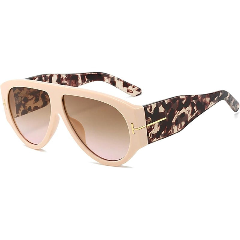 Aviator Sunglasses Oversized UV400 Metal-Detail Frame