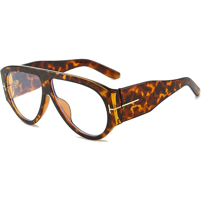 Aviator Sunglasses Oversized UV400 Metal-Detail Frame