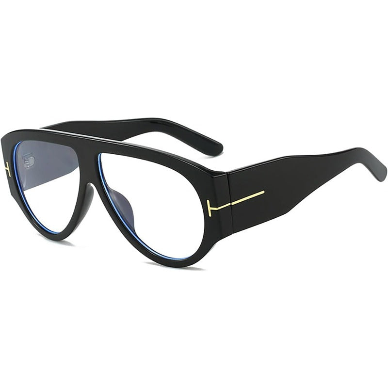 Aviator Sunglasses Oversized UV400 Metal-Detail Frame
