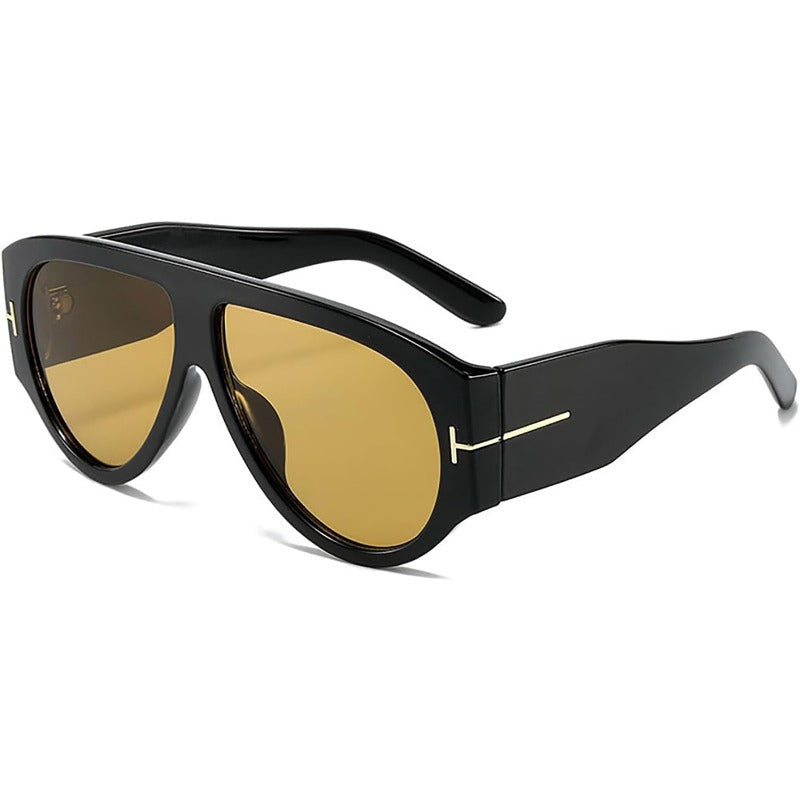 Aviator Sunglasses Oversized UV400 Metal-Detail Frame