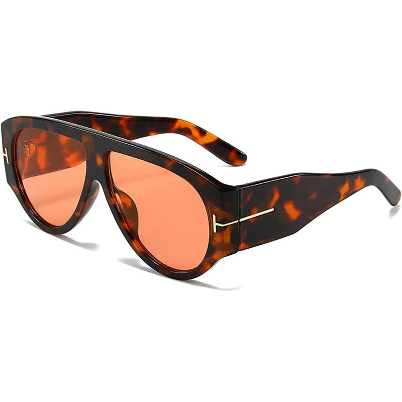 Aviator Sunglasses Oversized UV400 Metal-Detail Frame