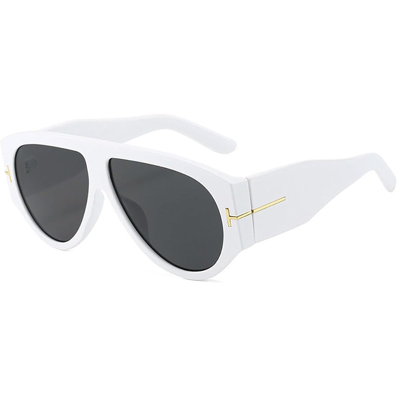 Aviator Sunglasses Oversized UV400 Metal-Detail Frame