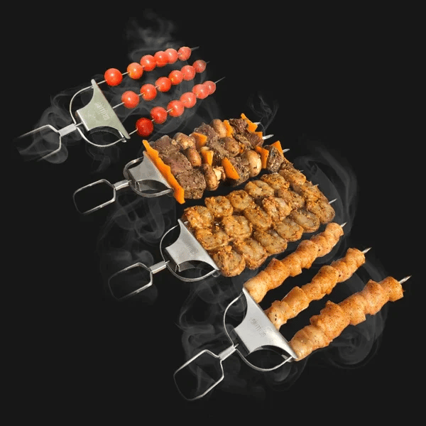BBQ Skewer Set Double-Pronged Stainless Steel Set of 3