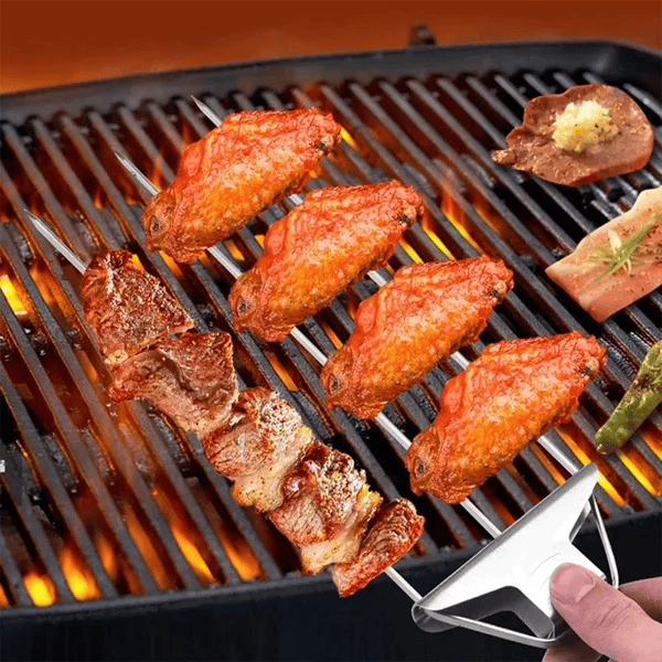 BBQ Skewer Set Double-Pronged Stainless Steel Set of 3