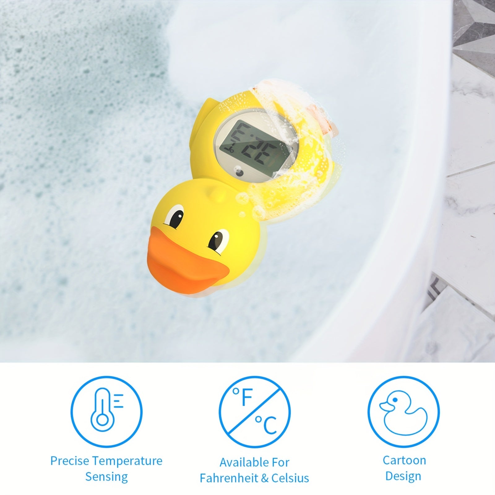 Baby Bath Thermometer Floating Duck Digital LCD Auto On