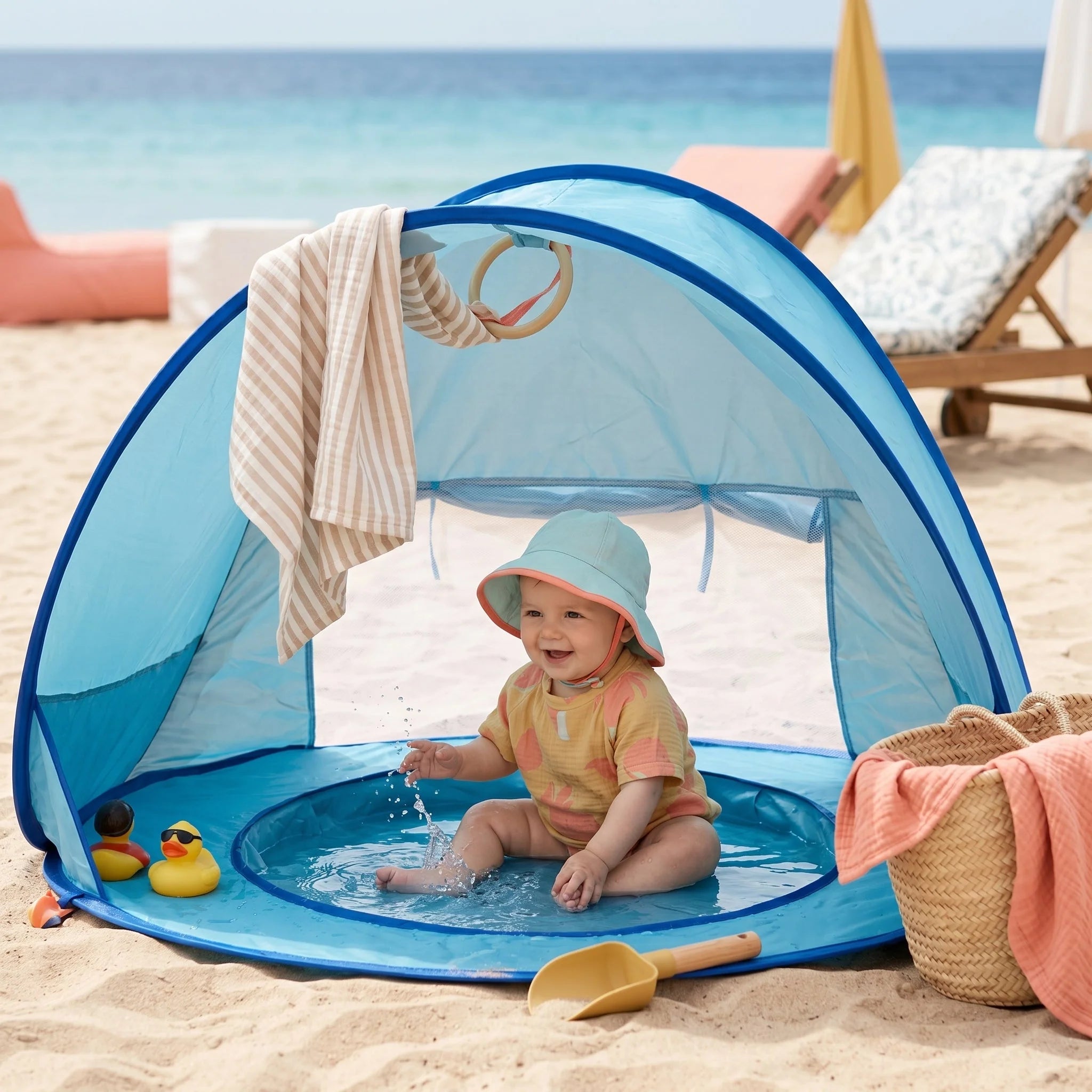 Baby Beach Tent Pop-Up UPF 50 Built-In Pool