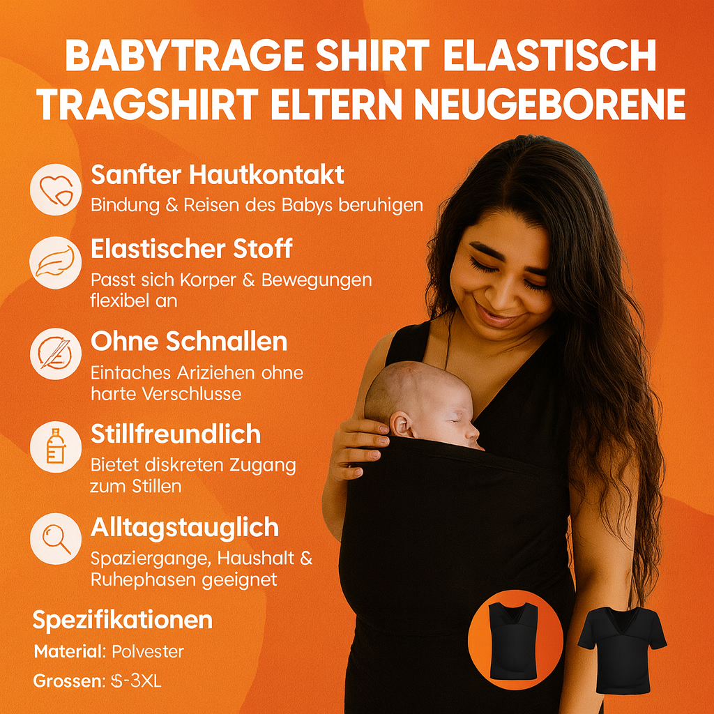 Baby Carrier Shirt Hands-Free Stretch Polyester Blend Ergonomic Fit