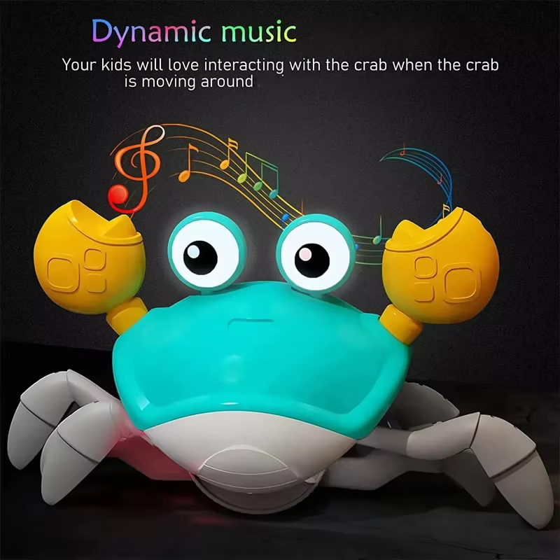 Baby Crawling Toy Interactive Lights & Sounds Rolling Motion