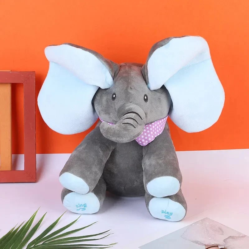 Baby Elephant Toy Plush Movable Ears & Soothing Music